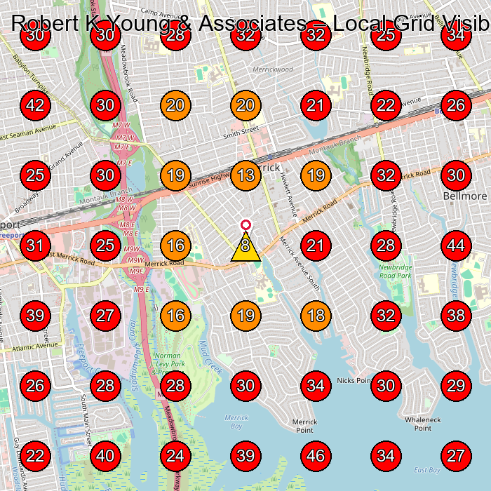 Robert K Young & Associates GeoGrid visibility map for Lawyer in Freeport